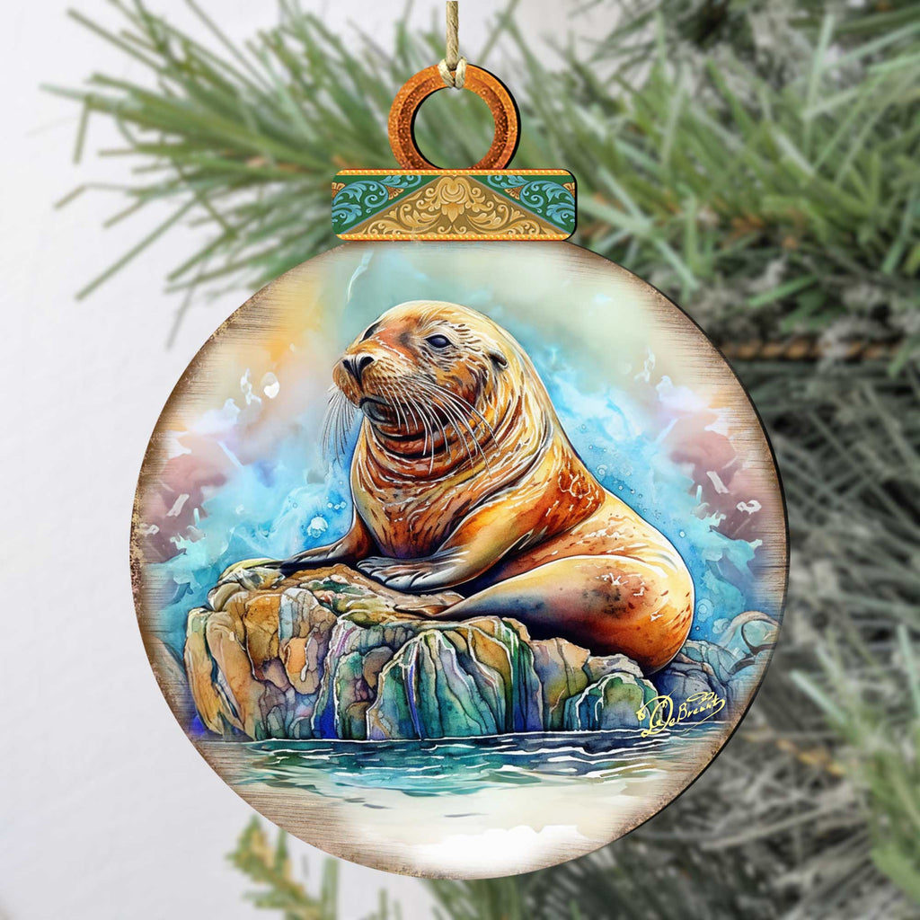 Sea Lion Wooden Ornaments by G.Debrekht - 8710127