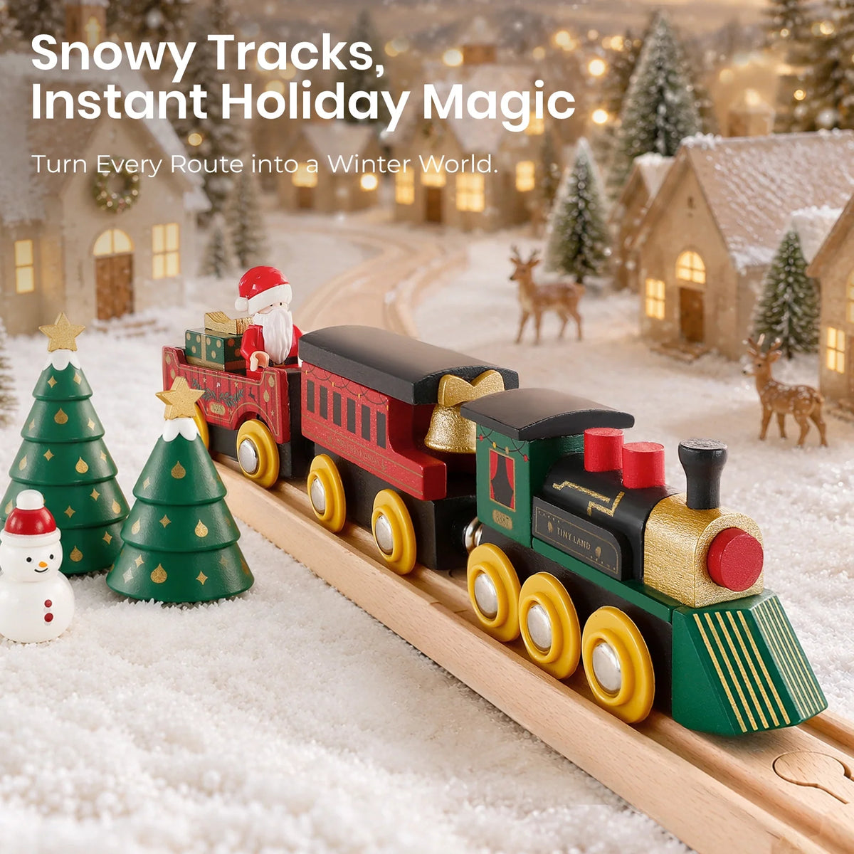 Tiny Land® Christmas Express Wooden Train Accessory Set