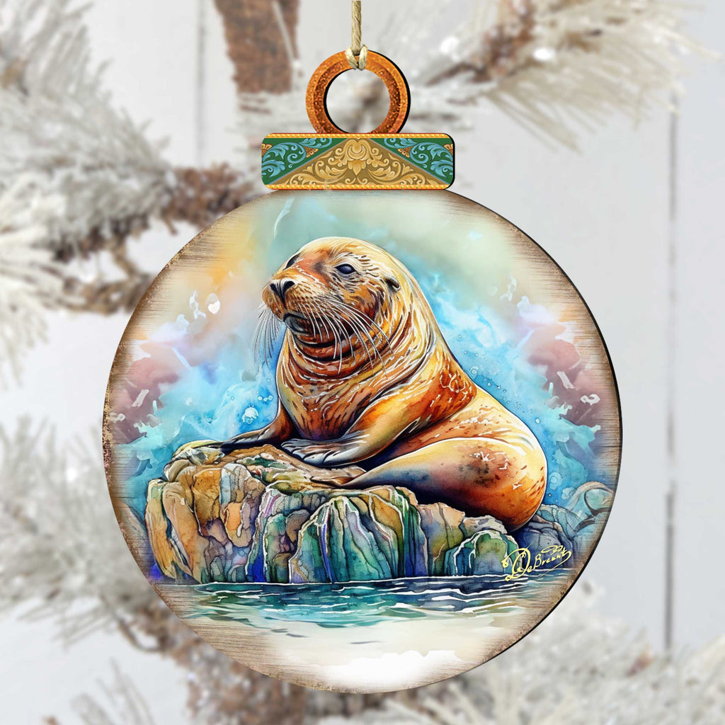 Sea Lion Wooden Ornaments by G.Debrekht - 8710127