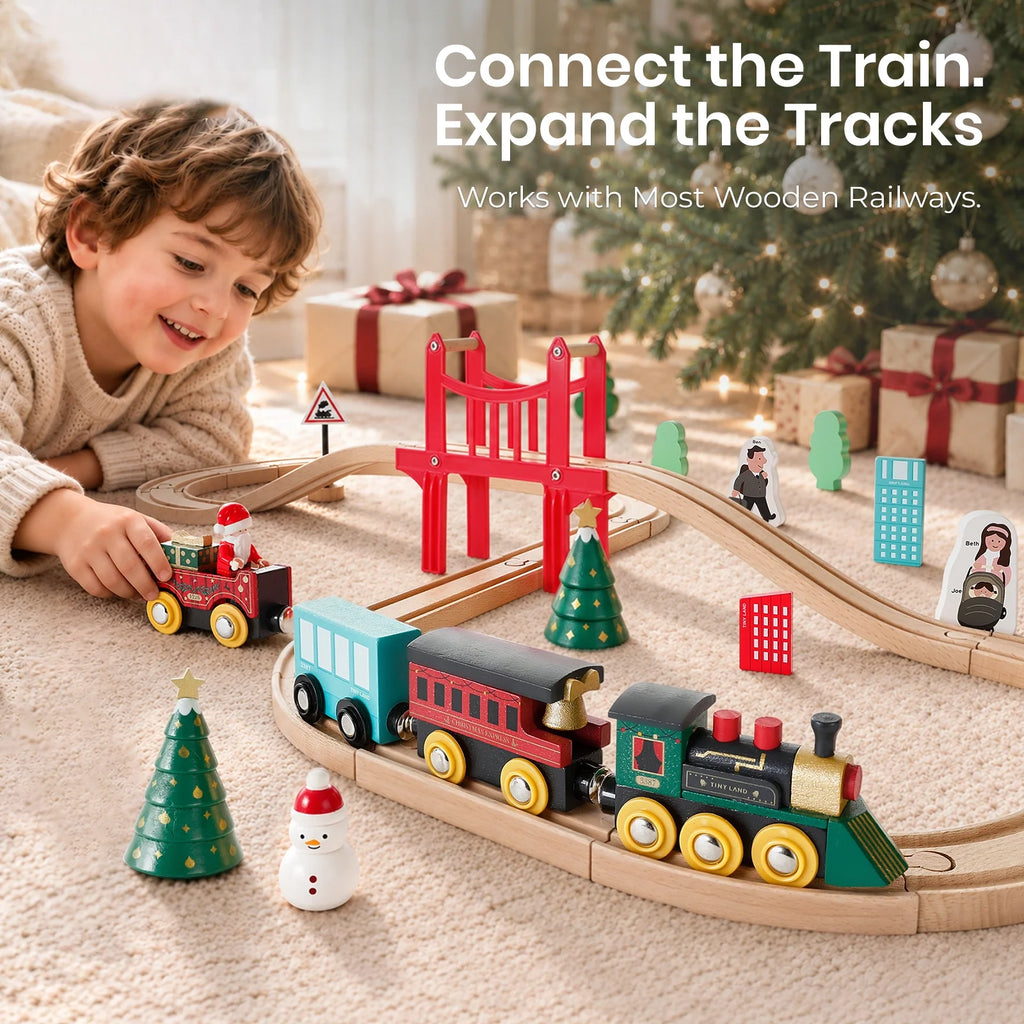 Tiny Land® Christmas Express Wooden Train Accessory Set
