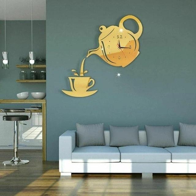 3D Creative Acrylic Mirror Wall Clock  Wall Acrylic Clock Luxury Big Size Wall Stickers