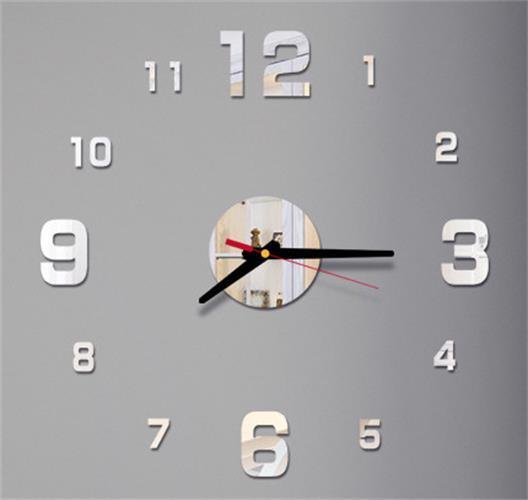 3D Creative Acrylic Mirror Wall Clock  Wall Acrylic Clock Luxury Big Size Wall Stickers