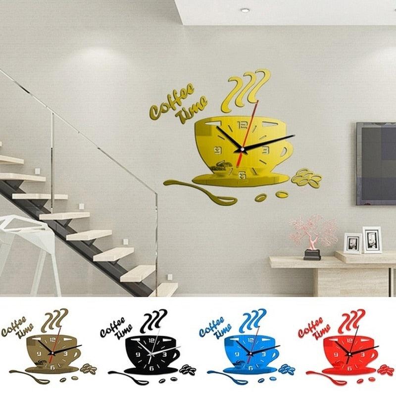 3D Creative Acrylic Mirror Wall Clock  Wall Acrylic Clock Luxury Big Size Wall Stickers