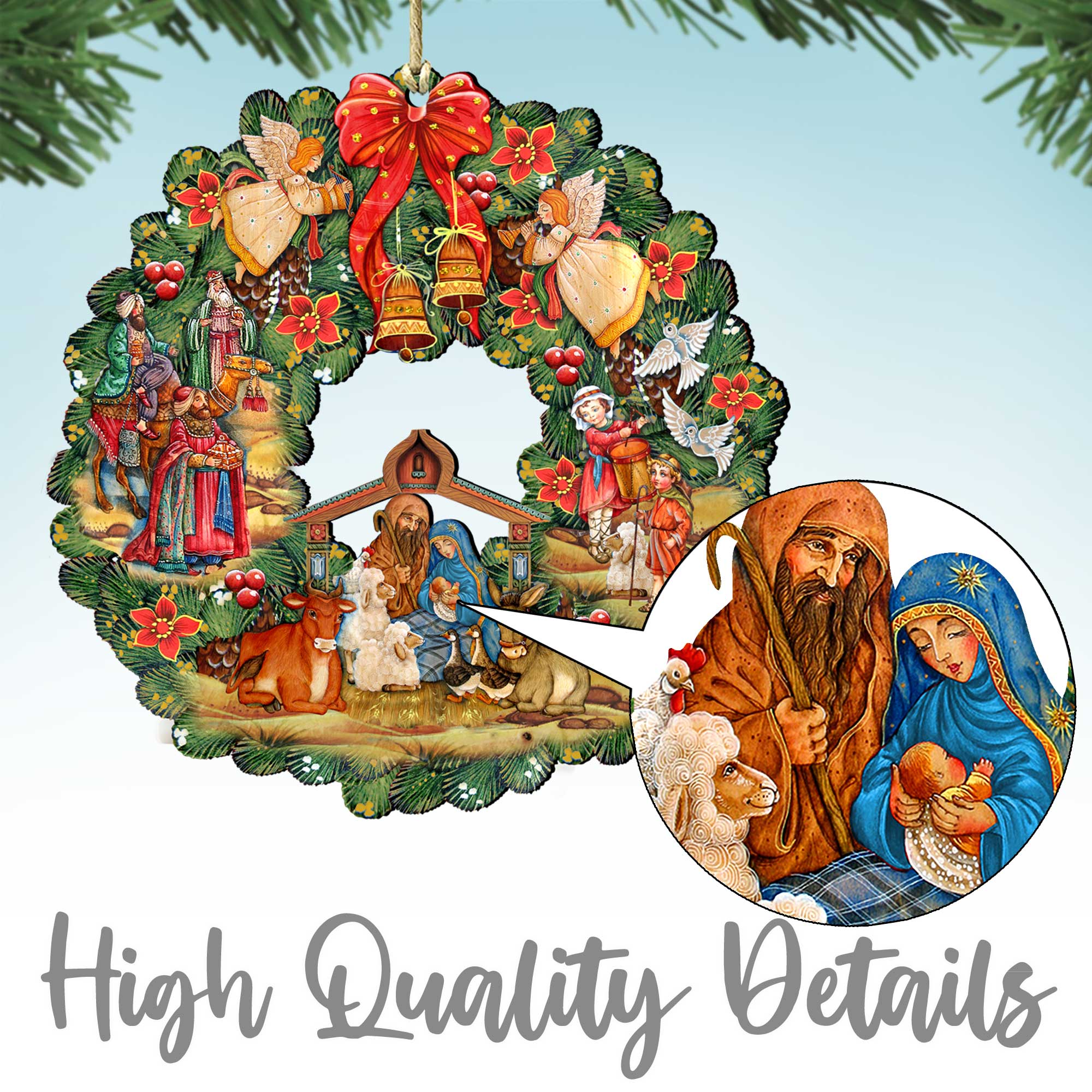 Alaskan Wilderness Wooden Ornaments by G.Debrekht - Wildlife Holiday Decor - 870076