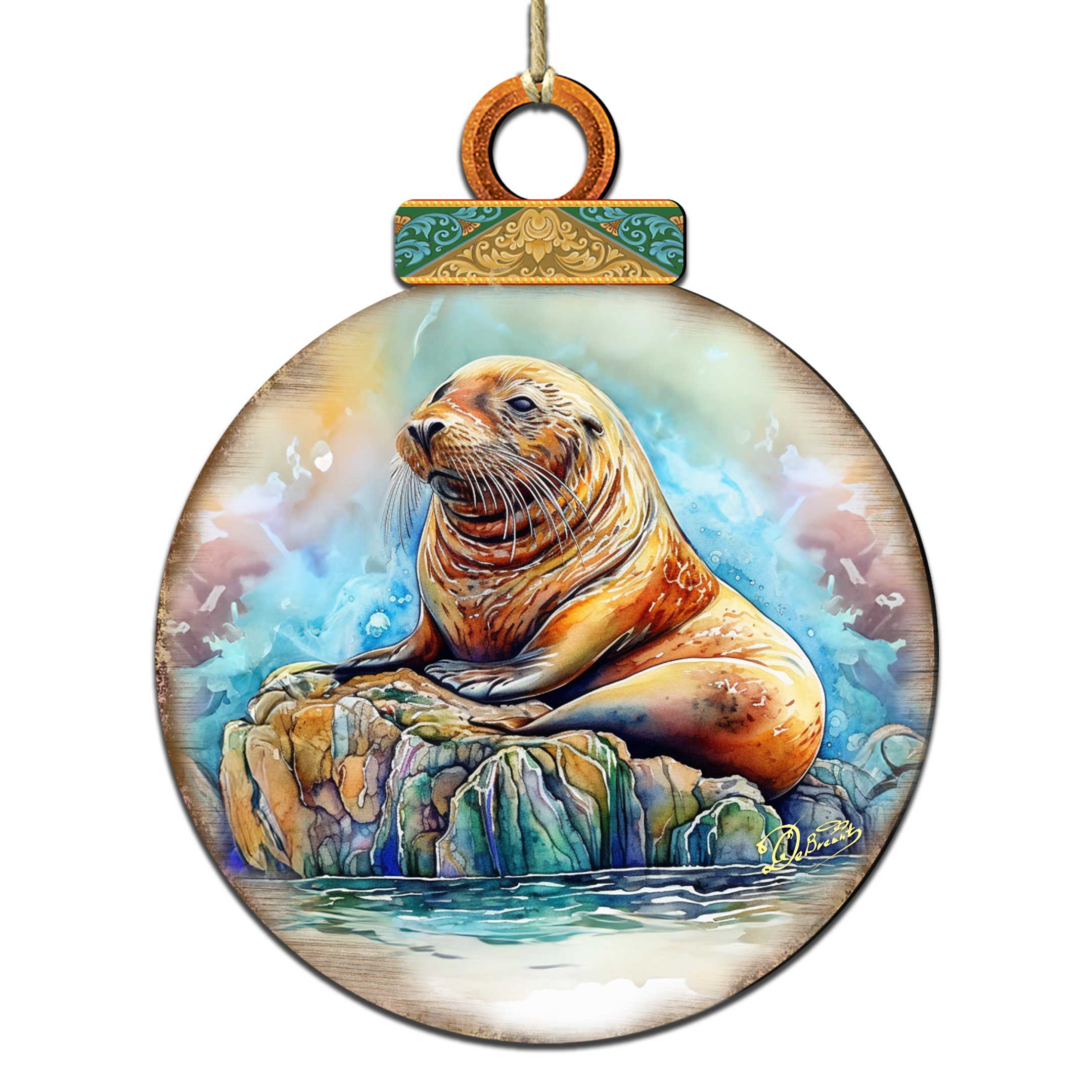 Sea Lion Wooden Ornaments by G.Debrekht - 8710127