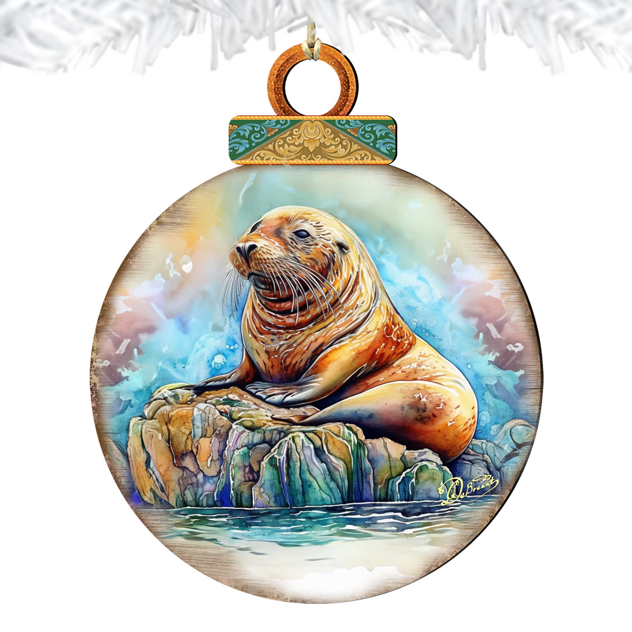 Sea Lion Wooden Ornaments by G.Debrekht - 8710127