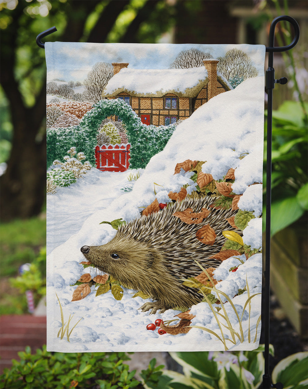 Hedgehog Holiday Garden Flag – Decorative Outdoor Yard Flag ASA2158GF