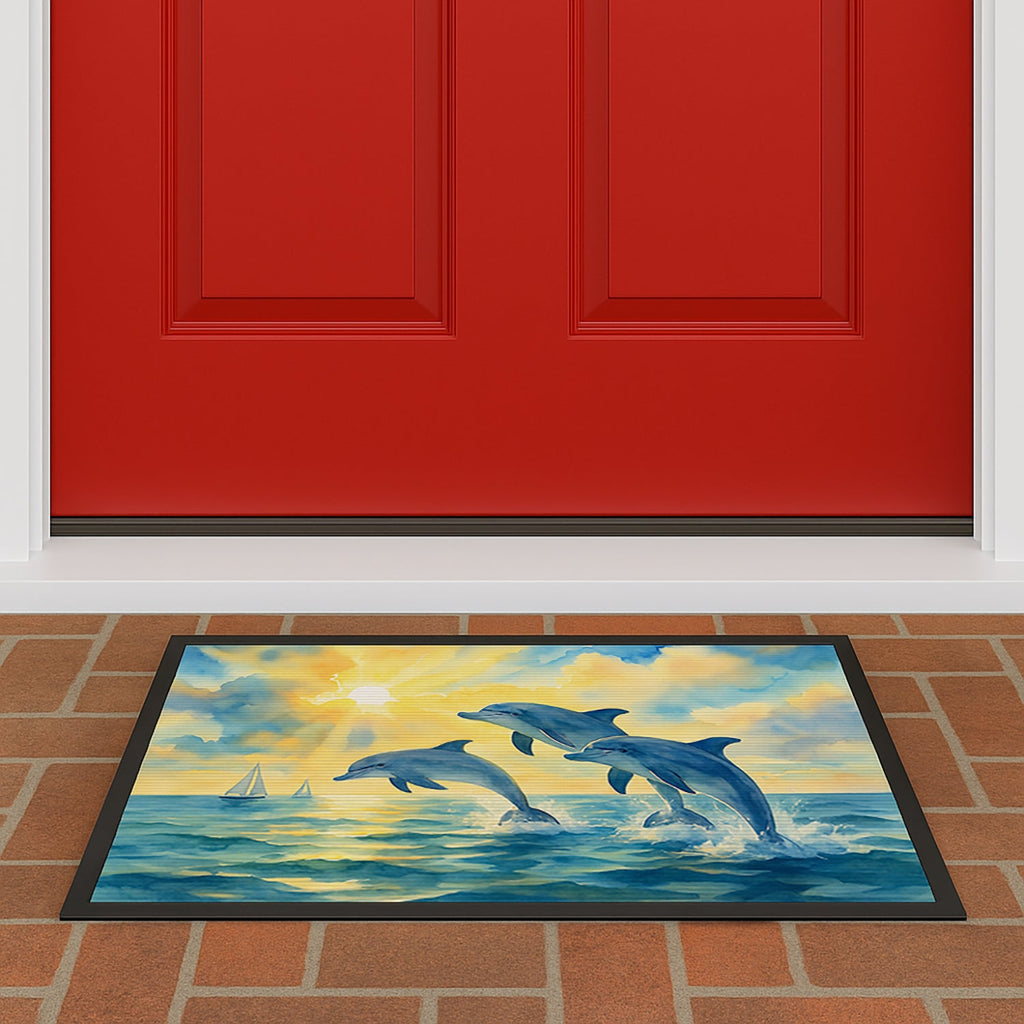 Dolphins in the Bay Doormat-24x36 Indoor / Outdoor Rug | Made in USA