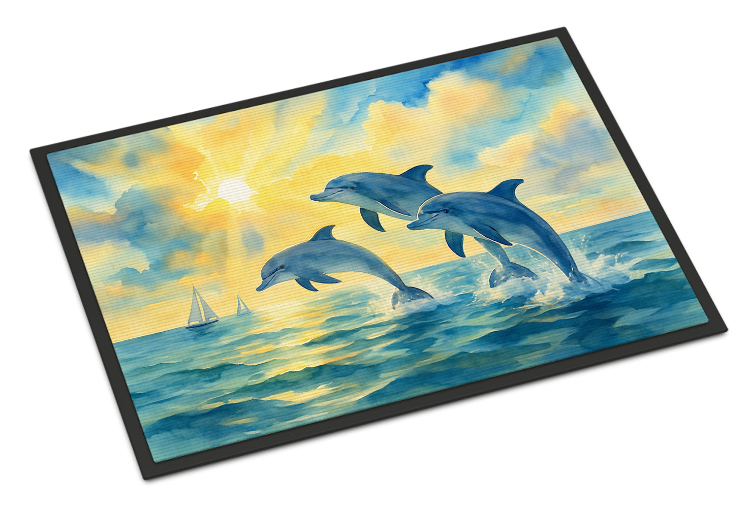 Dolphins in the Bay Doormat-24x36 Indoor / Outdoor Rug | Made in USA