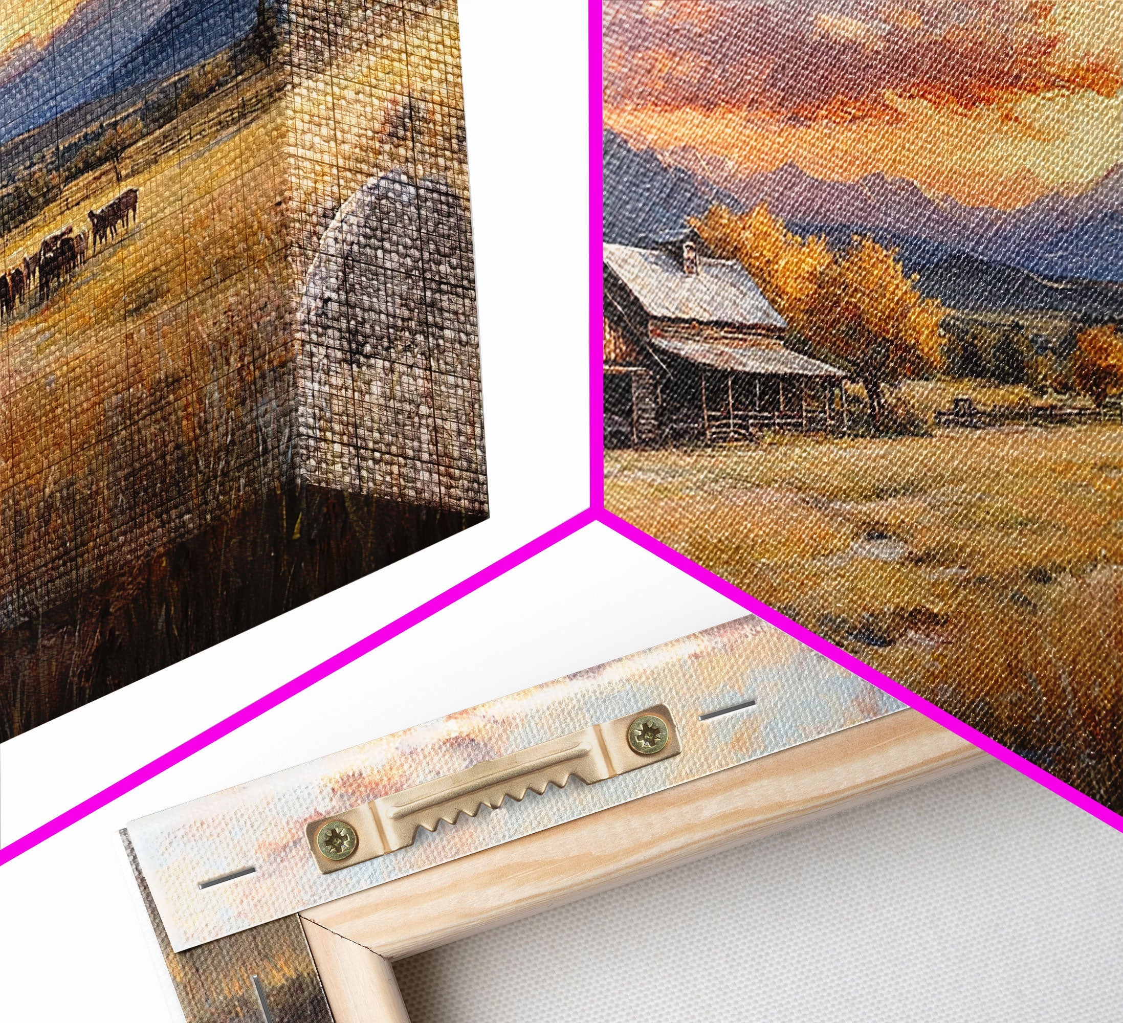 Sunset Ranch Framed Canvas Print