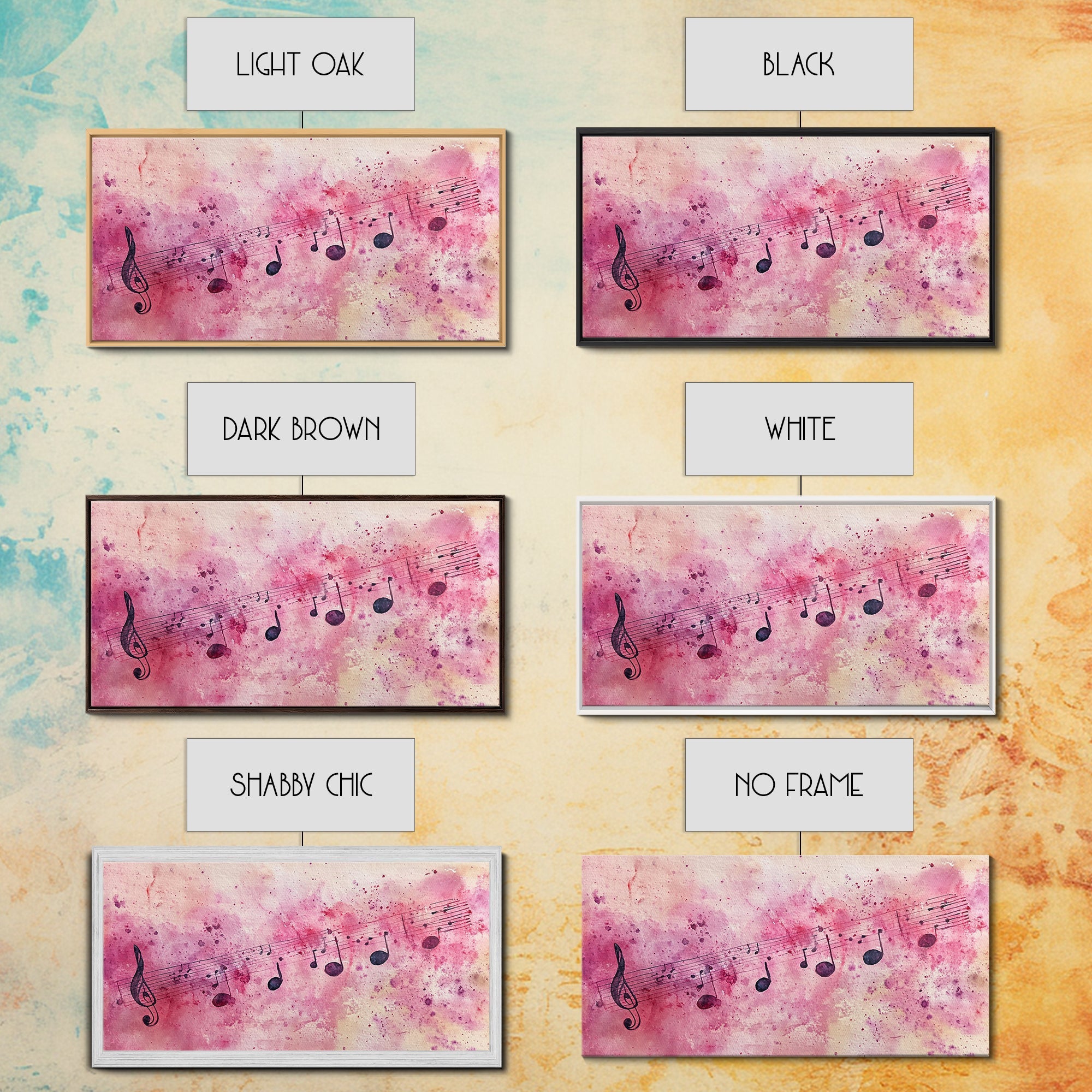 Sheet Music Canvas Print | Musical Wall Art, Whimsical Art, Light Pink Wall Art, Artistic Bedroom Art, Living Room Wall Decor