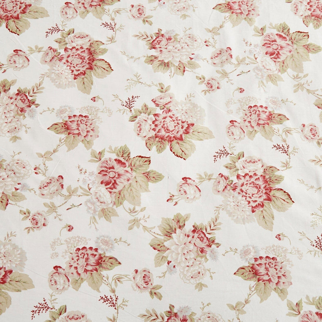 Bedding Hint of Mint Dainty Cottage Floral Roses Cotton Fitted Sheet w/ Pillow Case (3036)