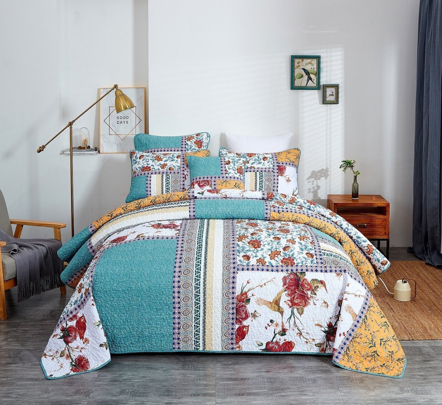 Tache Old World Garden Hummingbird Quilt
