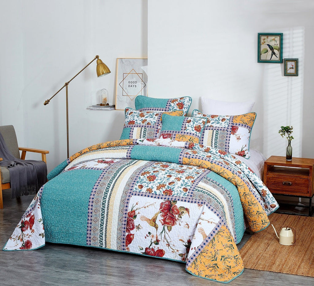 Tache Old World Garden Hummingbird Quilt