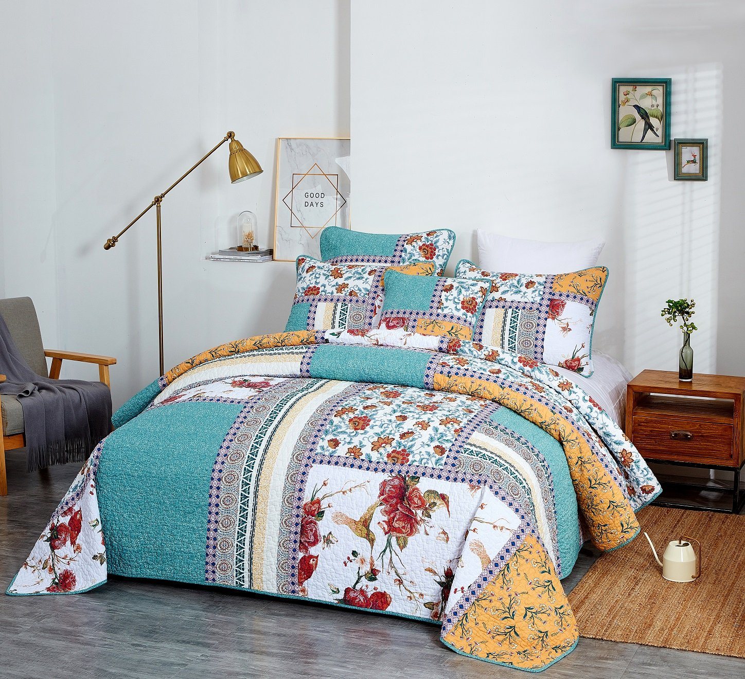 Tache Old World Garden Hummingbird Quilt