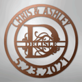 Elaborate Split Letter Family Name - Steel Sign