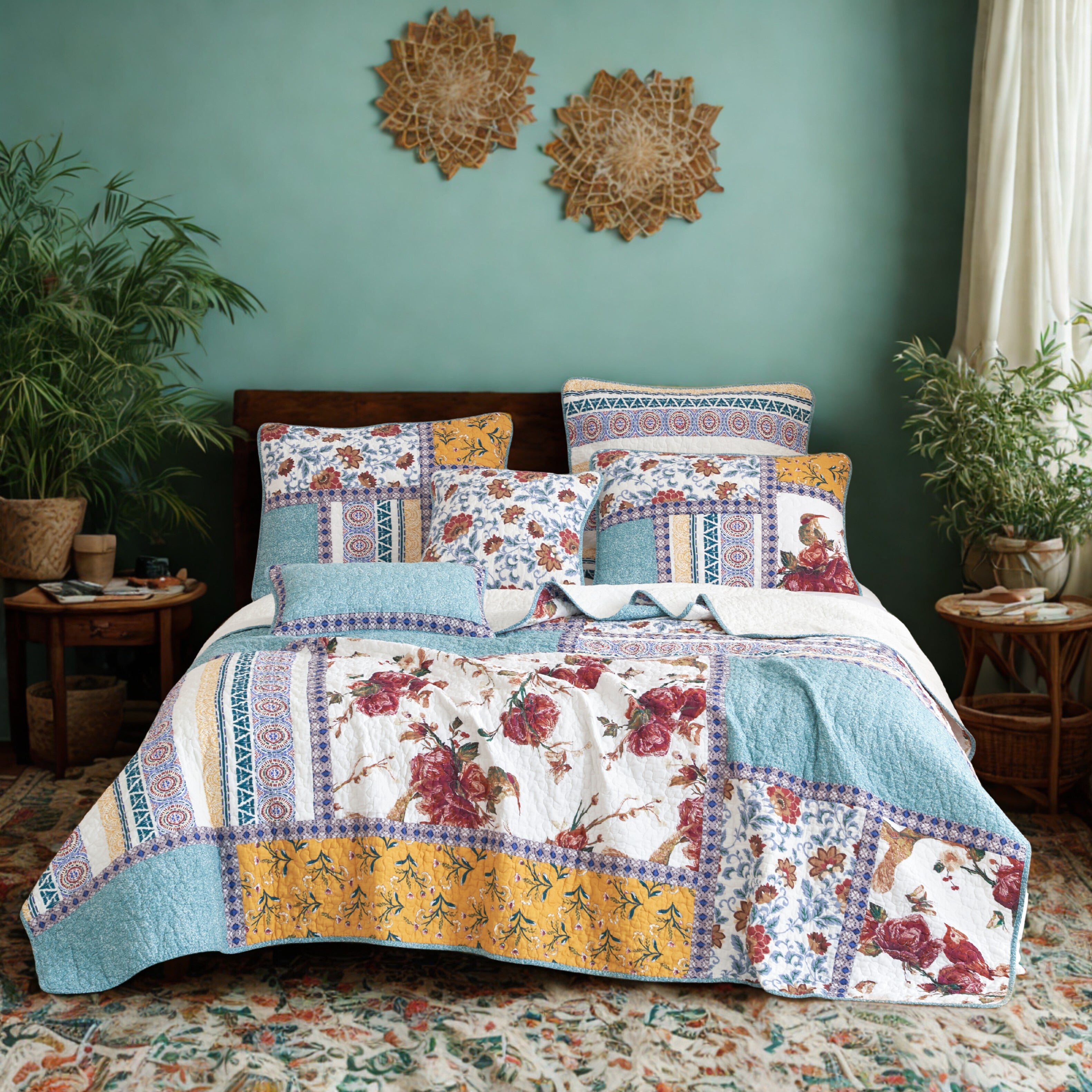 Tache Old World Garden Hummingbird Quilt