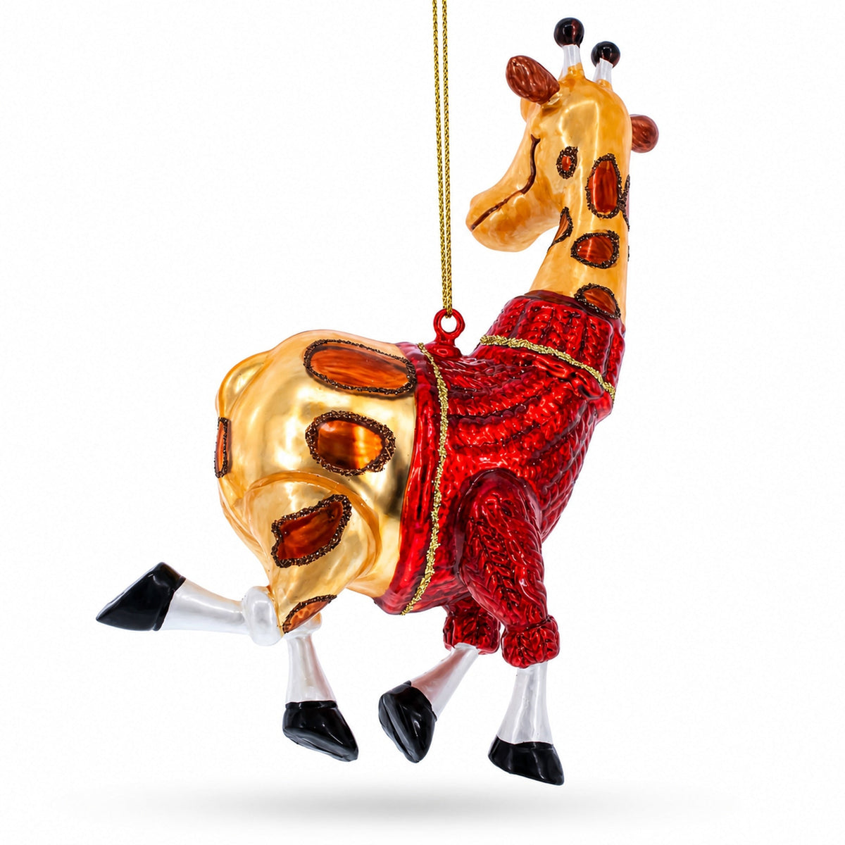 Stylish Giraffe Glass Christmas Ornament