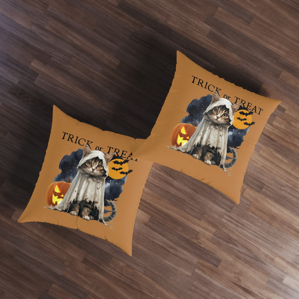 Halloween Square Cat Floor Pillow for Cozy Holiday Decor