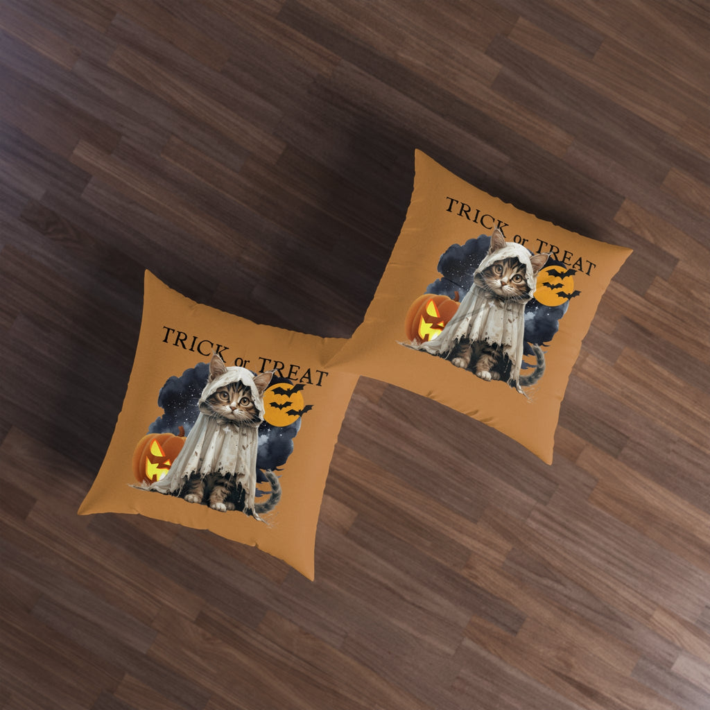 Halloween Square Cat Floor Pillow for Cozy Holiday Decor