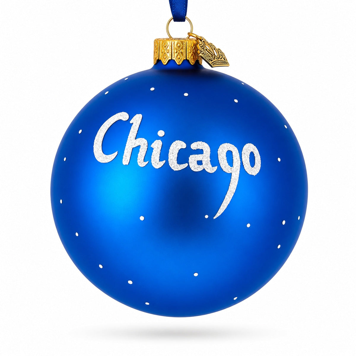 Chicago Reflections at Night Glass Ball Christmas Ornament 4 Inches