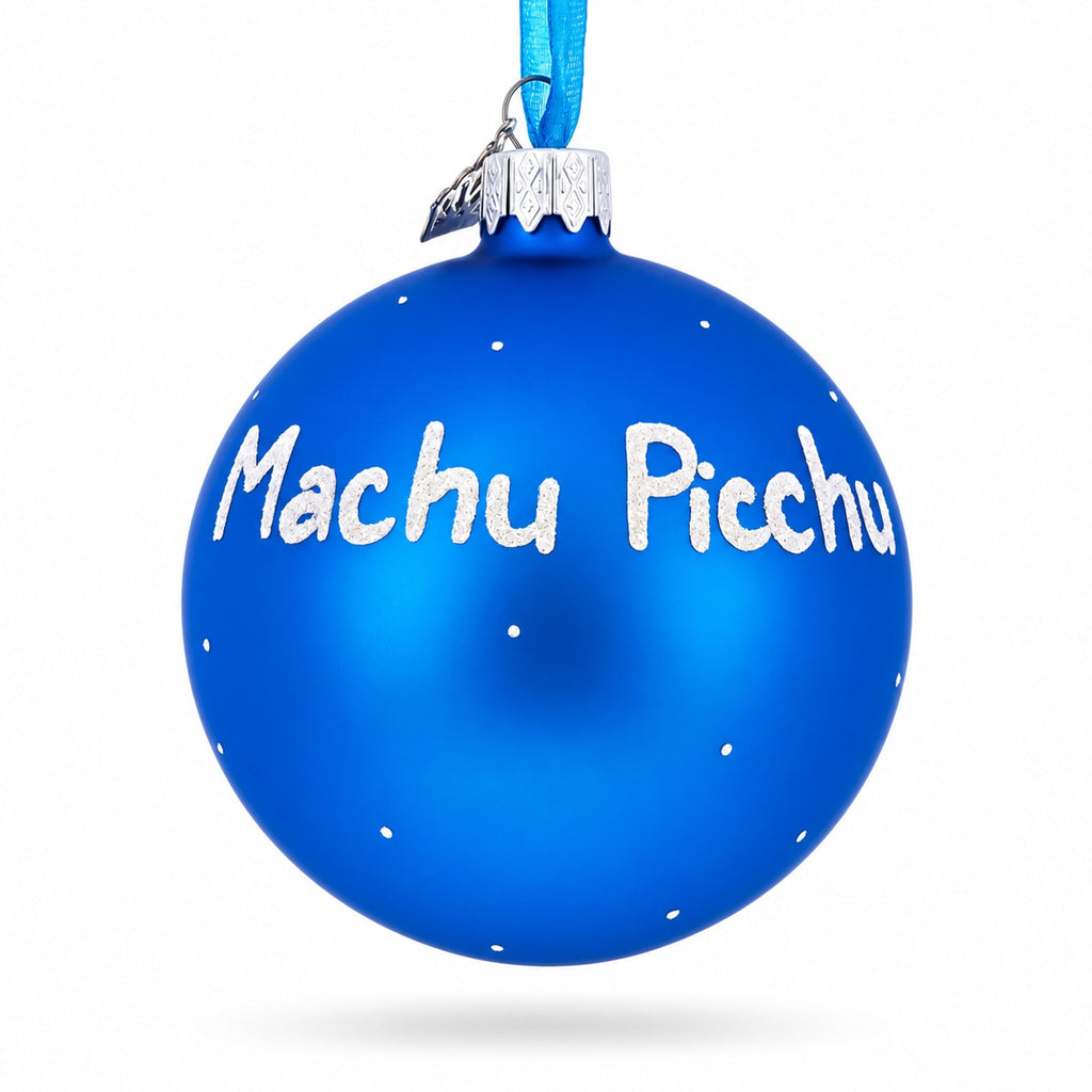 Machu Picchu, Peru Glass Christmas Ball Ornament 4 Inches