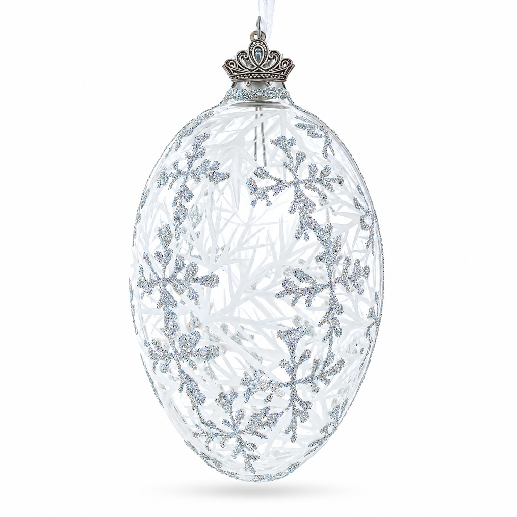 1913 Winter Royal Egg Glass Ornament 4 Inches