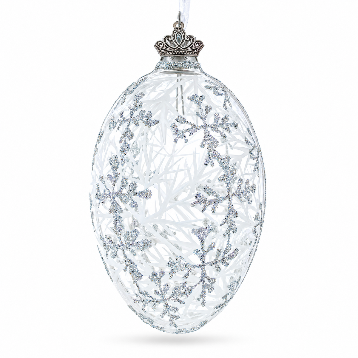 1913 Winter Royal Egg Glass Ornament 4 Inches
