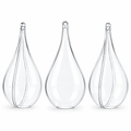 Set of 3 Clear Plastic Waterdrop Ornaments 4.3 Inches (109 mm)