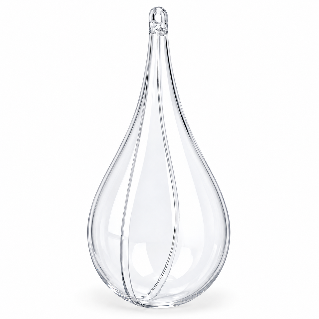 Set of 3 Clear Plastic Waterdrop Ornaments 4.3 Inches (109 mm)