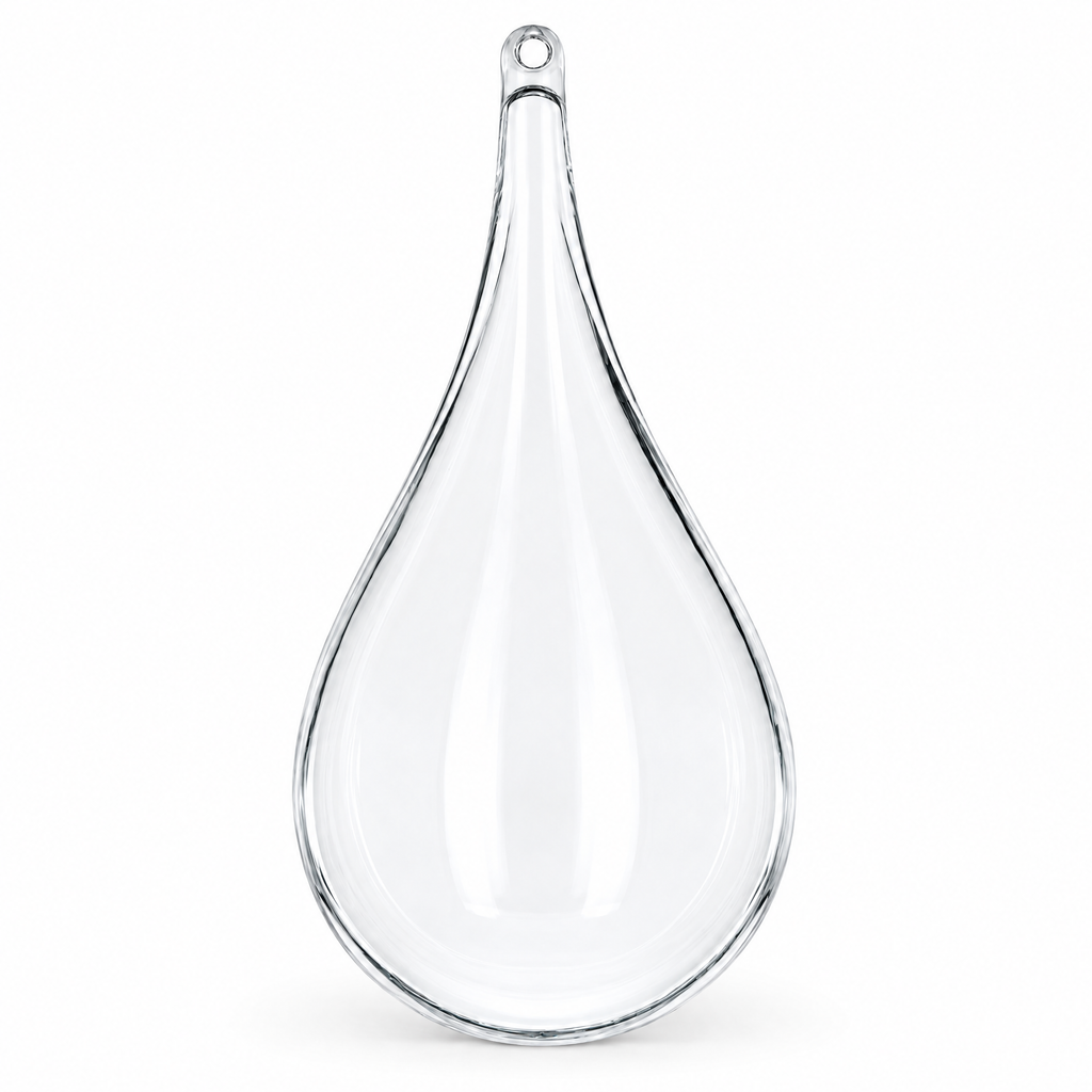 Set of 3 Clear Plastic Waterdrop Ornaments 4.3 Inches (109 mm)