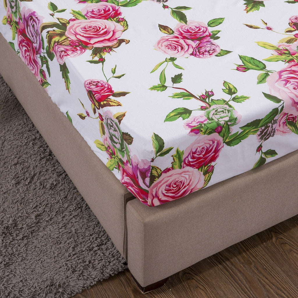 Romantic Fitted Bed Sheet w/ Pillow Cases