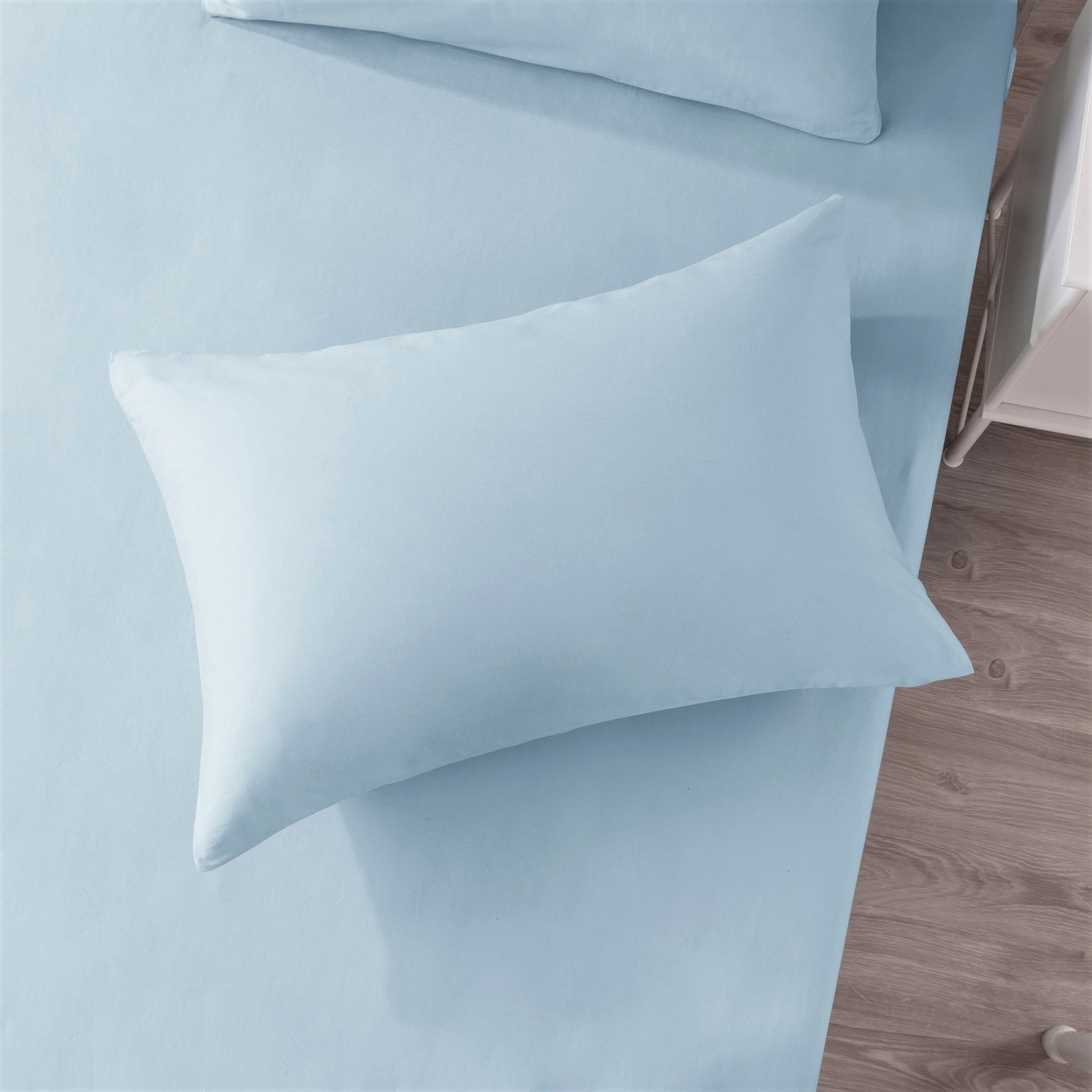 Soothing SeaFoam Sky Blue Cotton Fitted Bed Sheet w/Pillow Cases (JHW604)