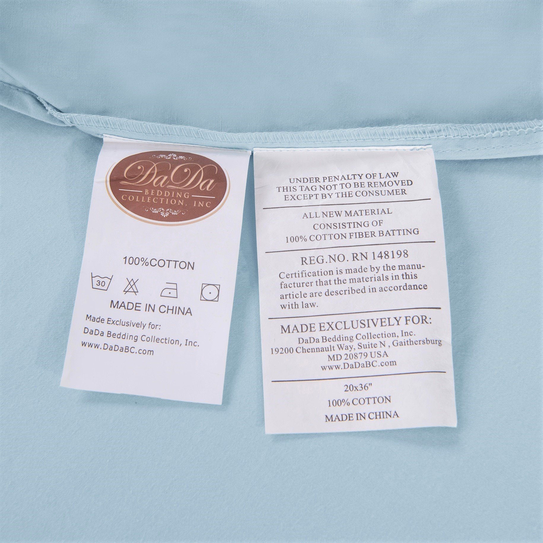 Soothing SeaFoam Sky Blue Cotton Fitted Bed Sheet w/Pillow Cases (JHW604)