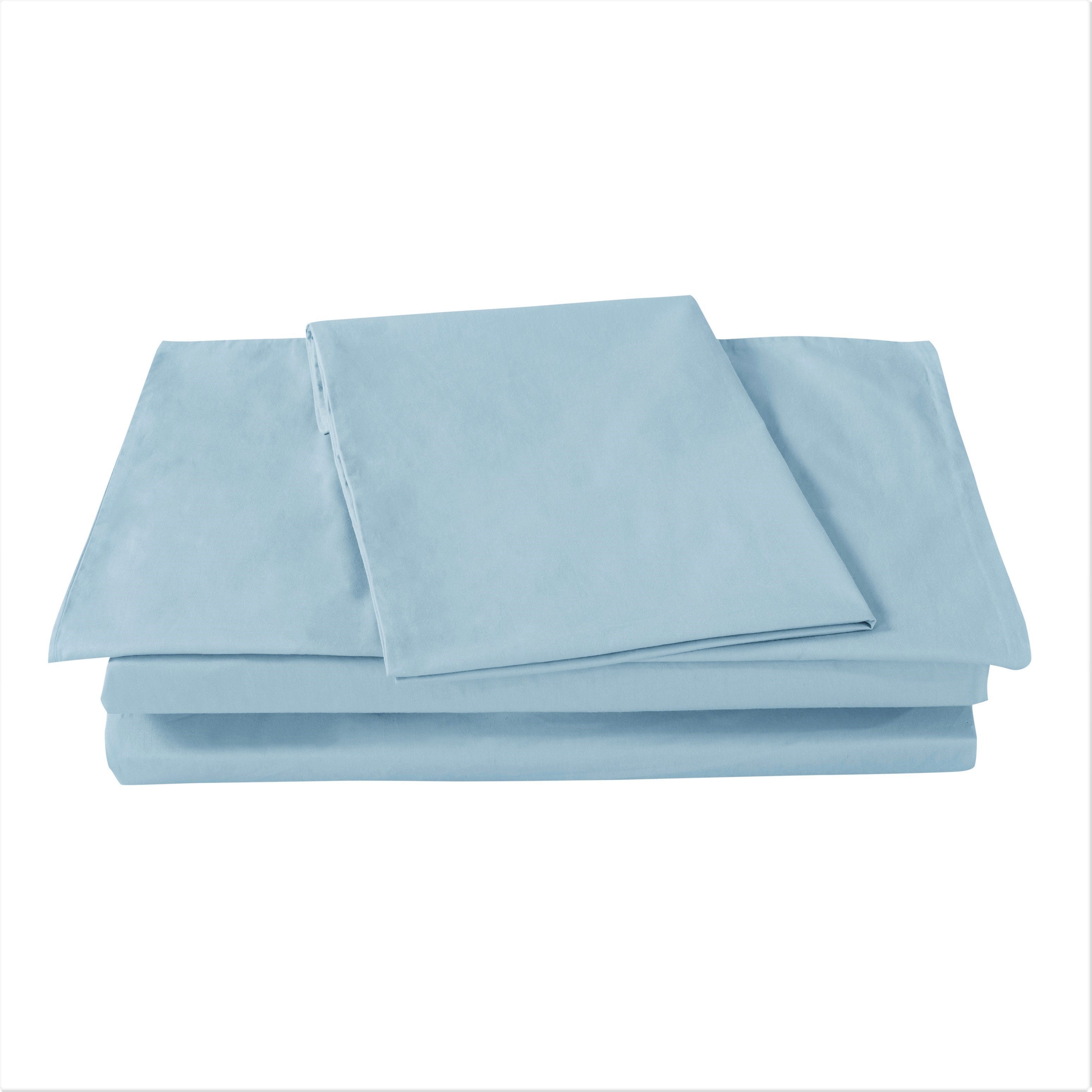 Soothing SeaFoam Sky Blue Cotton Fitted Bed Sheet w/Pillow Cases (JHW604)